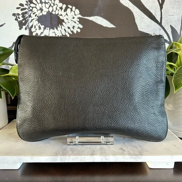 Cole Haan Large Clutch/Pouch - Black Pebbled Leather - Picture 2 of 8